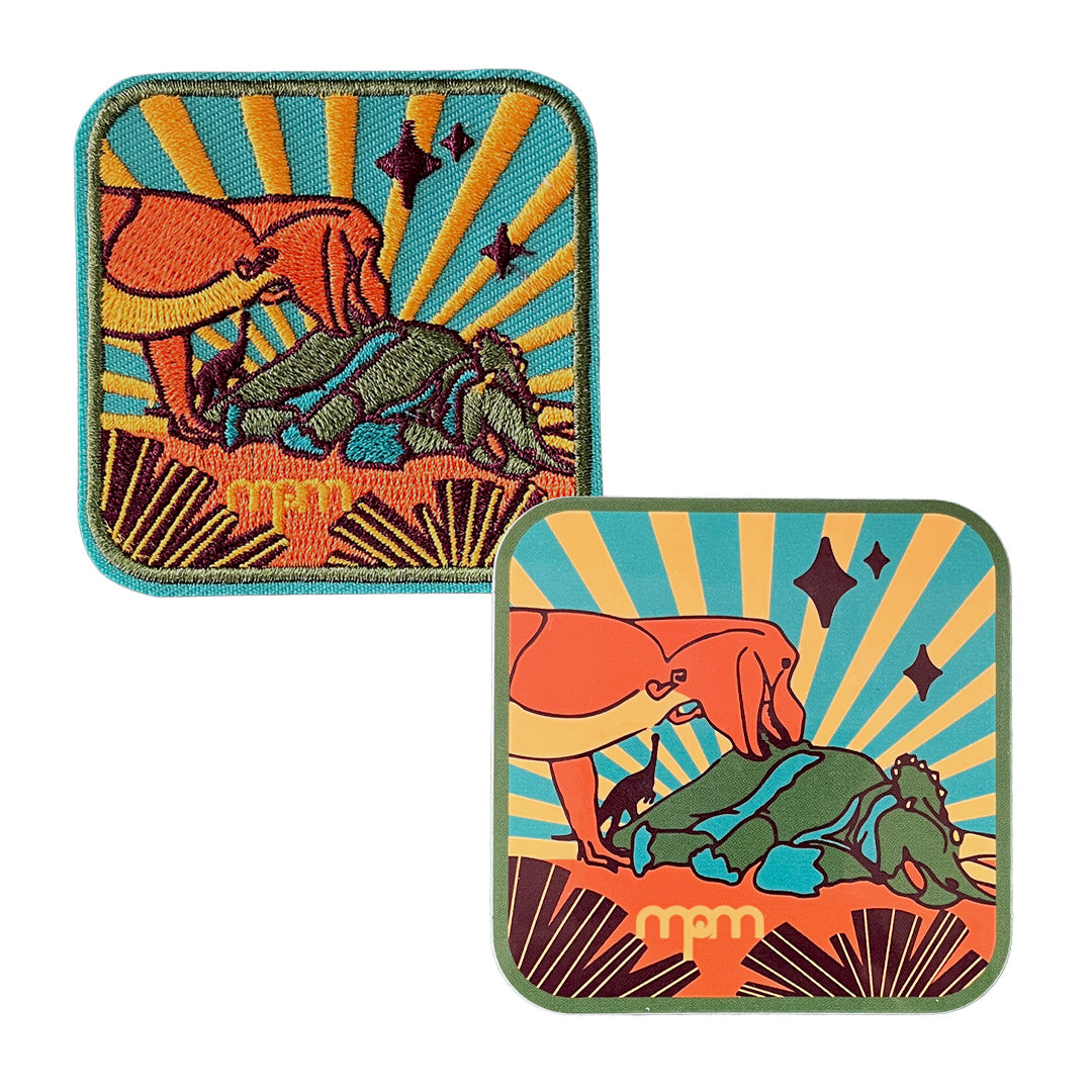 Hell Creek Dinos Patch & Sticker Set