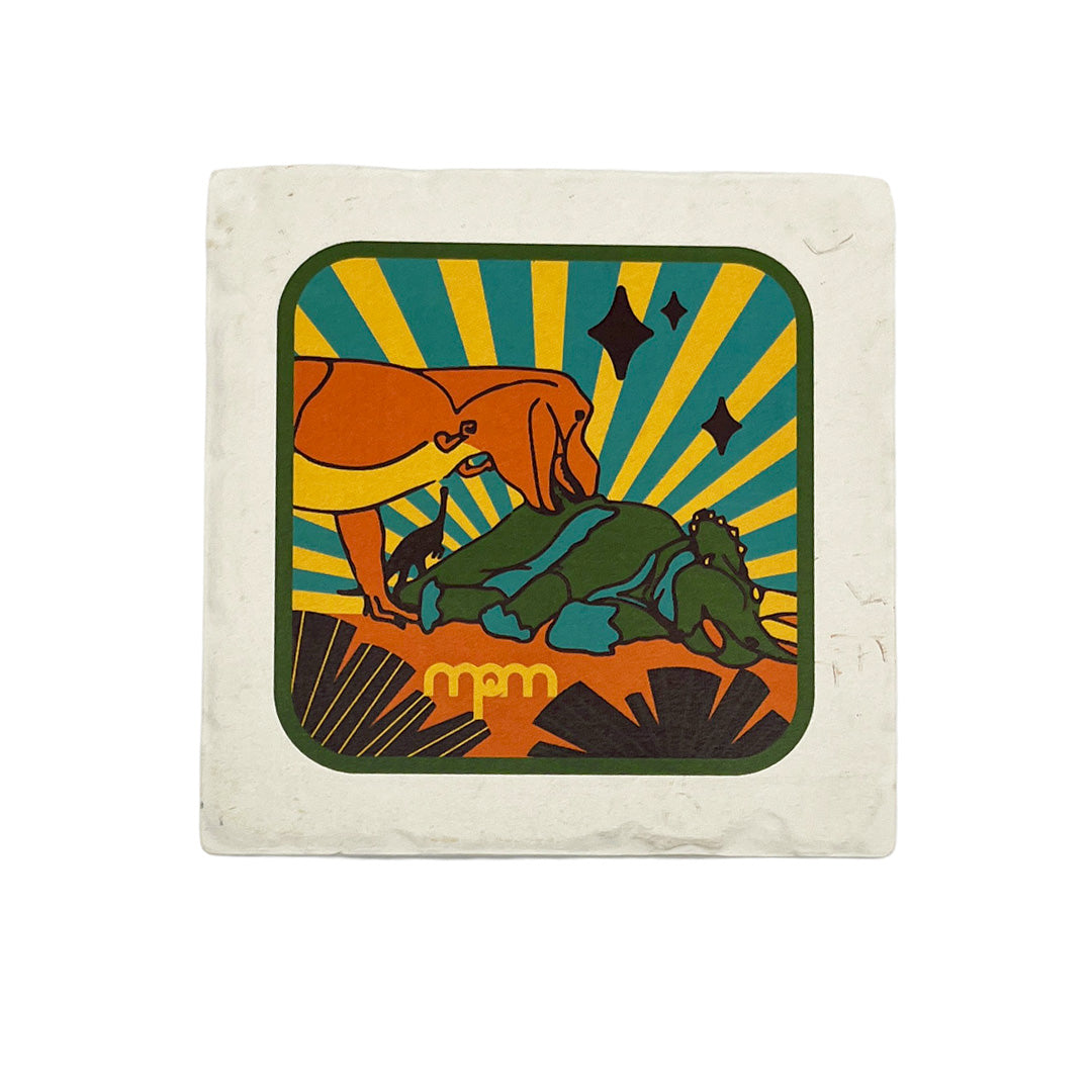 Hell Creek Dinos Tile Coaster