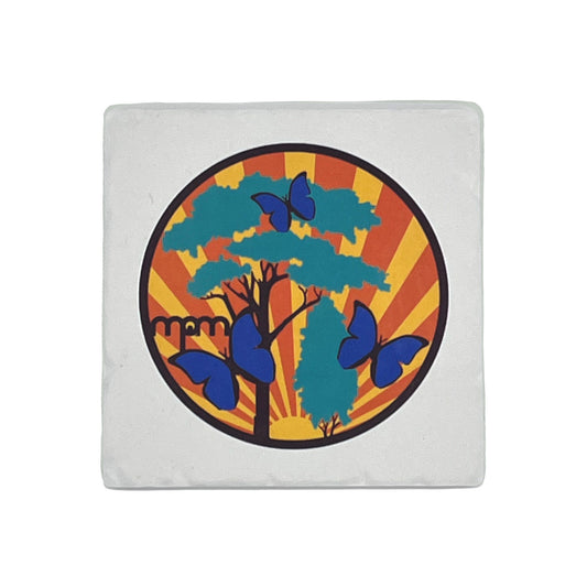Rainforest & Butterflies Tile Coaster