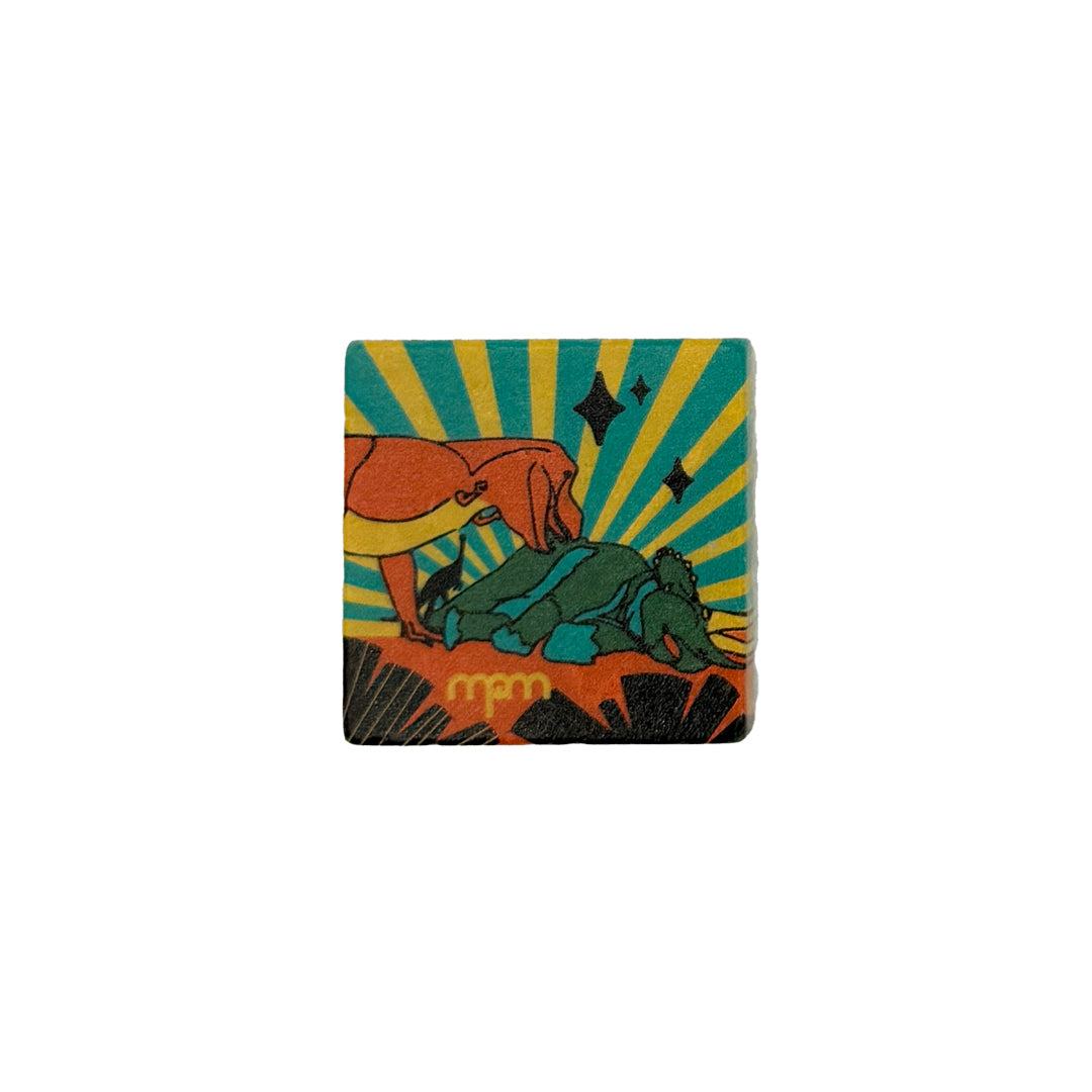 Hell Creek Dinos Marble Magnet