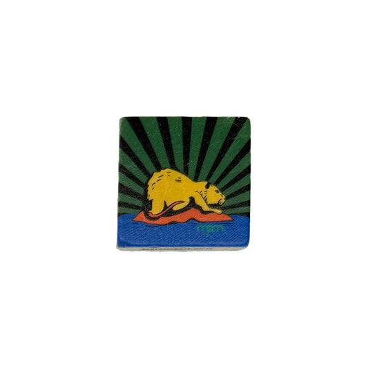 Diorama-Rama Muskrats Marble Magnet